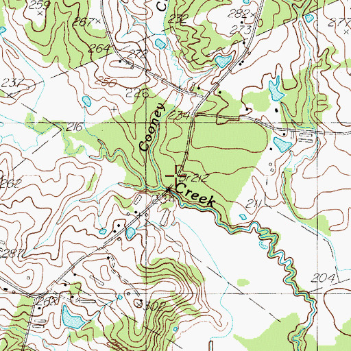 Topographic Map of Cooney Creek, TX