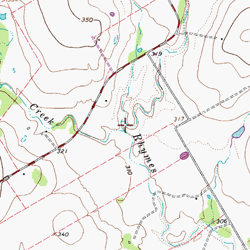 Topographic Map of Cooper Creek, TX