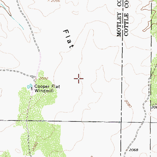 Topographic Map of Cooper Flat, TX
