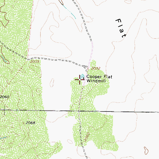 Topographic Map of Cooper Flat Windmill, TX