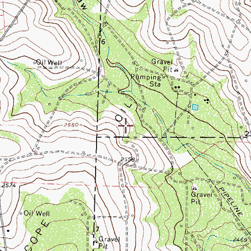 Topographic Map of Cope Oil Field, TX