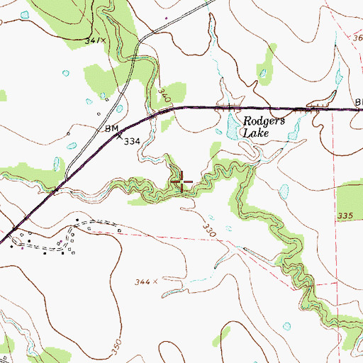 Topographic Map of Copeland Branch, TX
