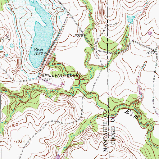Topographic Map of Copeland Creek, TX