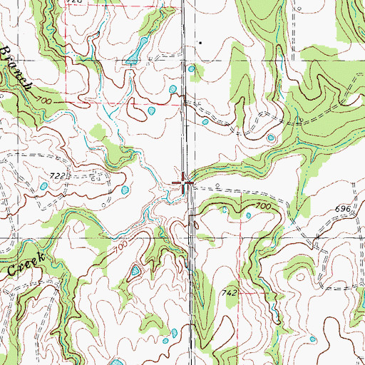 Topographic Map of Copper Branch, TX