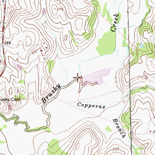 Topographic Map of Copperas Branch, TX