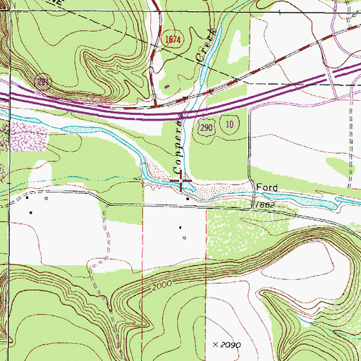 Topographic Map of Copperas Creek, TX
