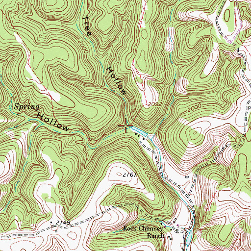 Topographic Map of Copperhead Hollow, TX