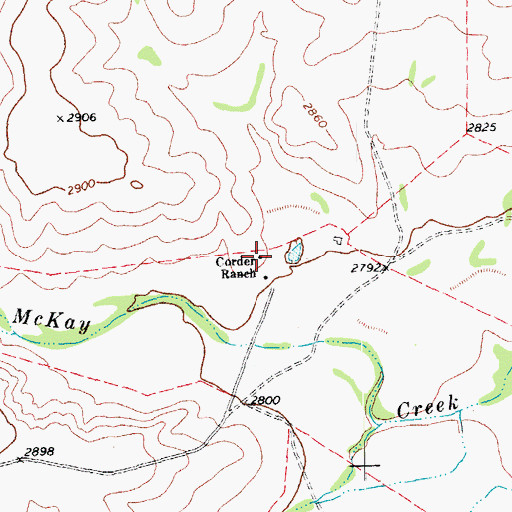 Topographic Map of Corder Ranch, TX