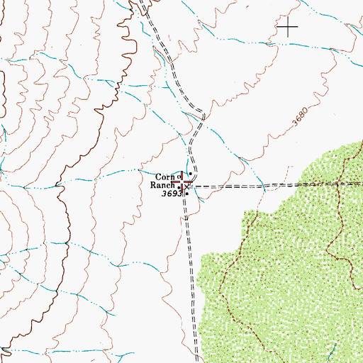 Topographic Map of Corn Ranch, TX