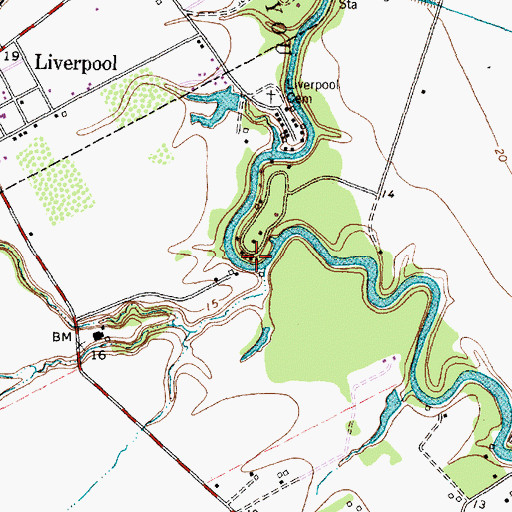 Topographic Map of Corner Bayou, TX