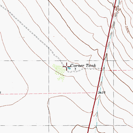 Topographic Map of Corner Tank, TX