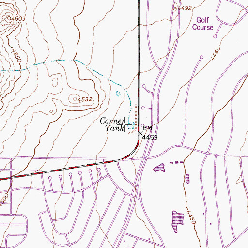 Topographic Map of Corner Tank, TX