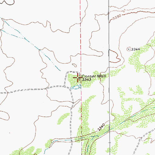 Topographic Map of Corner Well, TX