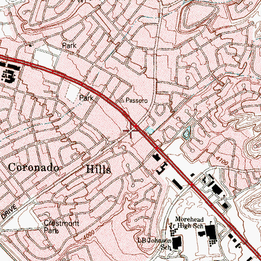 Topographic Map of Coronado Hills, TX