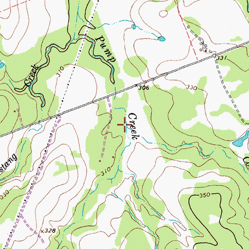 Topographic Map of Corral Creek, TX