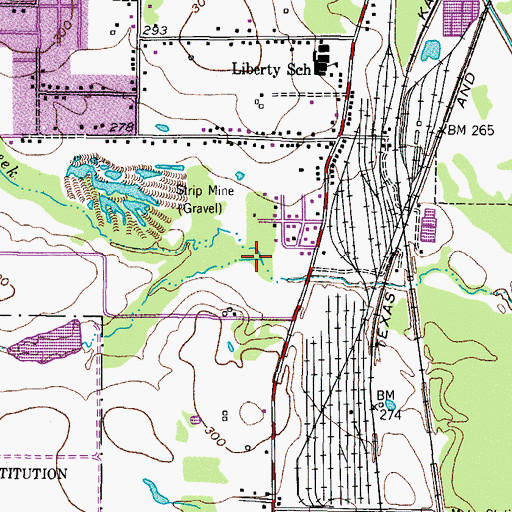 Topographic Map of Corral Creek, TX