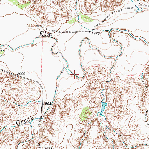 Topographic Map of Corral Creek, TX