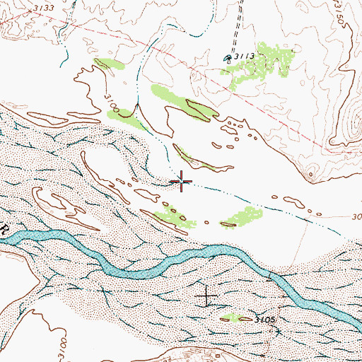 Topographic Map of Corral Creek, TX
