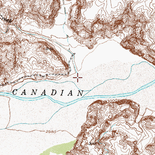 Topographic Map of Corral Creek, TX