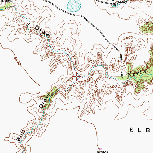 Topographic Map of Corral Draw, TX