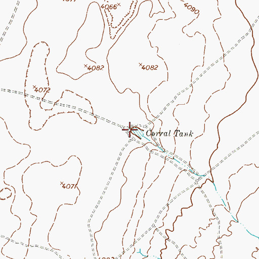 Topographic Map of Corral Tank, TX