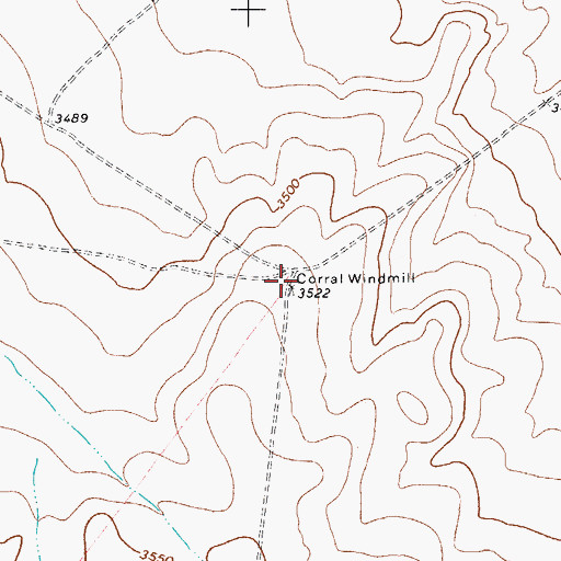 Topographic Map of Corral Windmill, TX