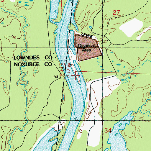 Topographic Map of Crawfords Bar, AL