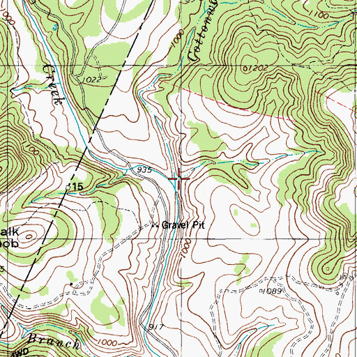 Topographic Map of Cottonwood Branch, TX