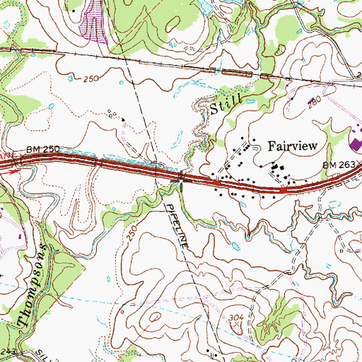 Topographic Map of Cottonwood Branch, TX