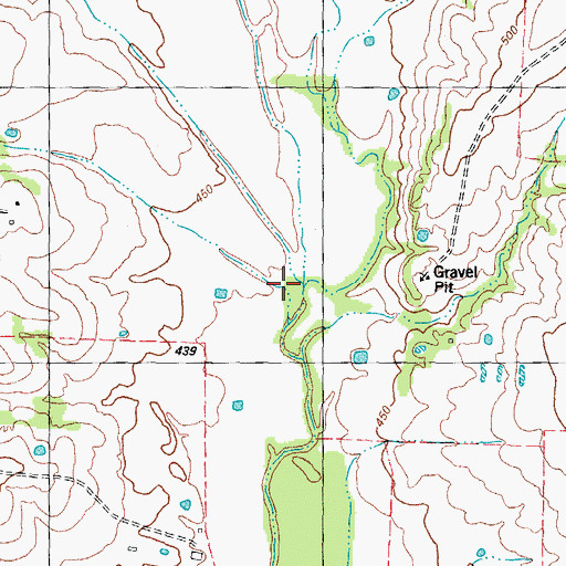 Topographic Map of Cottonwood Branch, TX