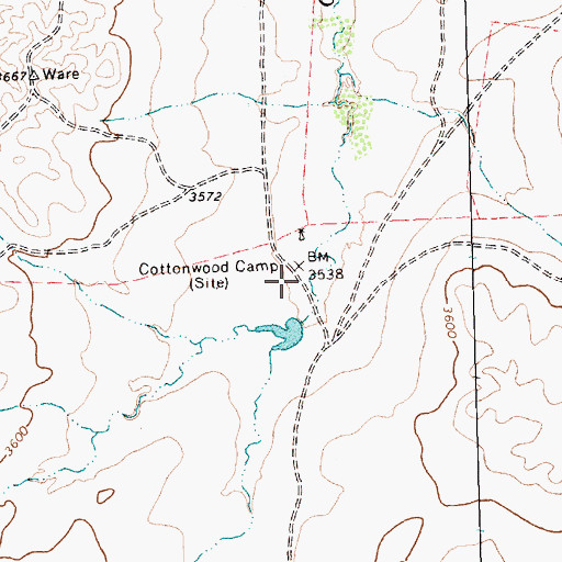 Topographic Map of Cottonwood Camp, TX
