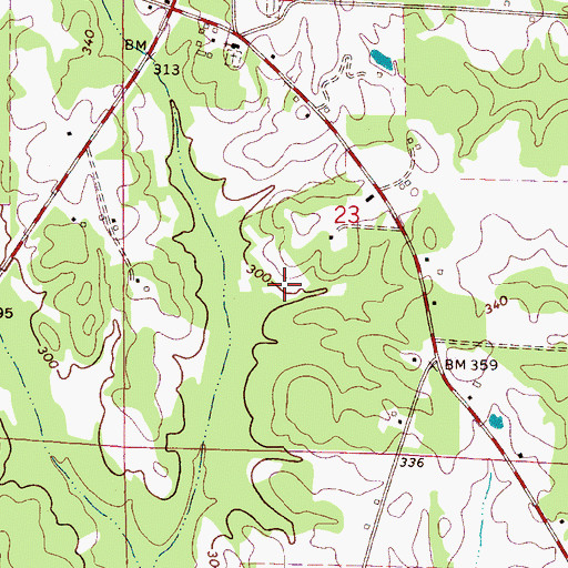 Topographic Map of Crossroads School (historical), AL