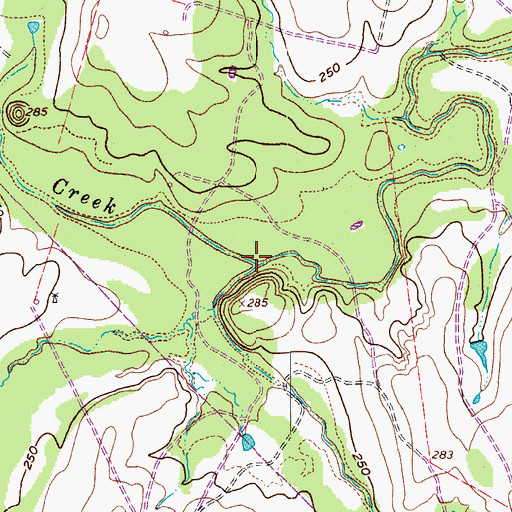 Topographic Map of Cottonwood Creek, TX