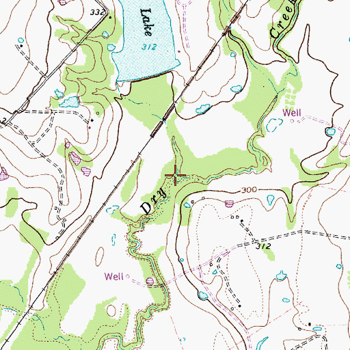 Topographic Map of Cottonwood Creek, TX