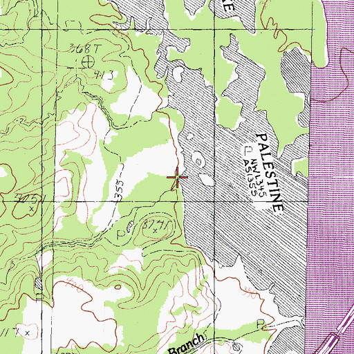 Topographic Map of Cottonwood Creek, TX
