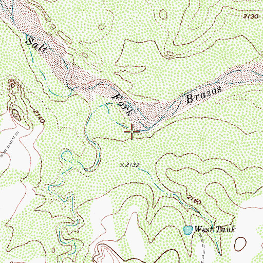 Topographic Map of Cottonwood Creek, TX