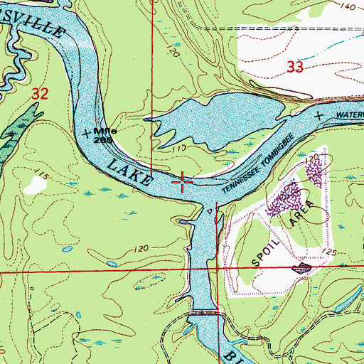 Topographic Map of Cuba Shoals, AL