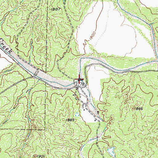 Topographic Map of Cottonwood Creek, TX