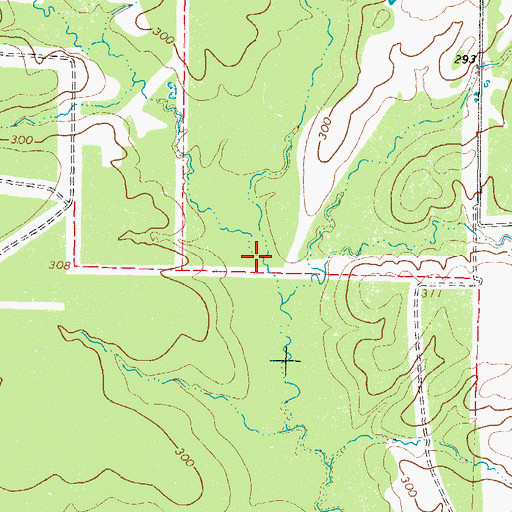 Topographic Map of Cottonwood Creek, TX
