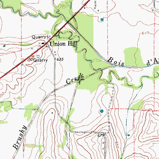 Topographic Map of Cottonwood Creek, TX