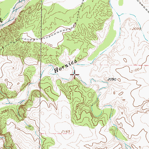 Topographic Map of Cottonwood Creek, TX