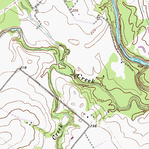 Topographic Map of Cottonwood Creek, TX