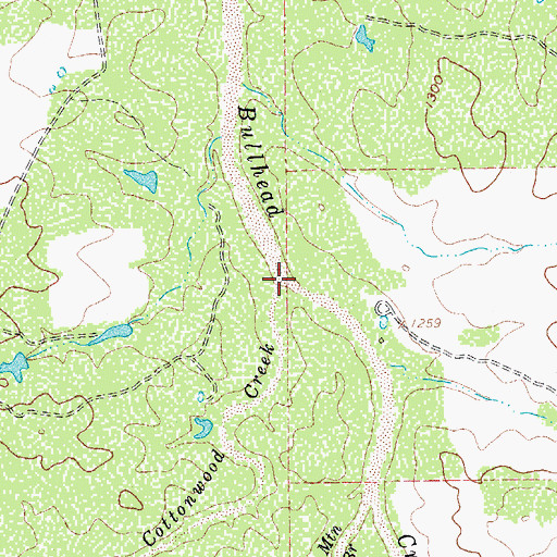 Topographic Map of Cottonwood Creek, TX