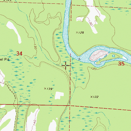 Topographic Map of Cypress Branch, AL