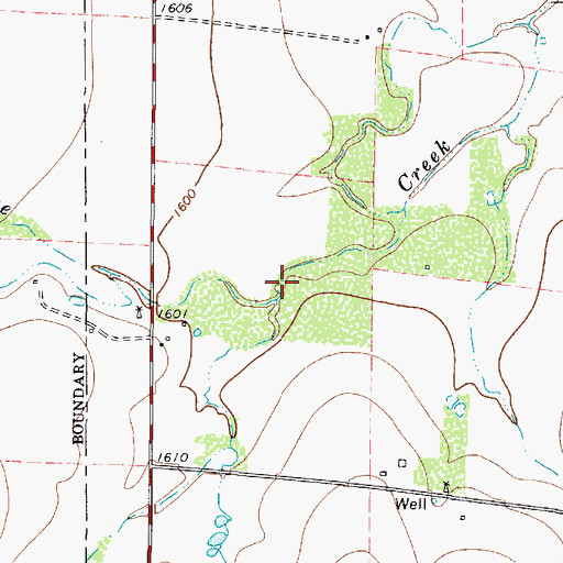 Topographic Map of Cottonwood Creek, TX