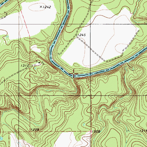 Topographic Map of Cottonwood Creek, TX