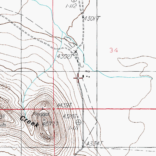 Topographic Map of West Wells, AZ