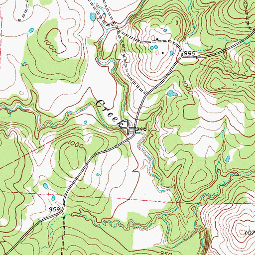 Topographic Map of Cottonwood Creek, TX