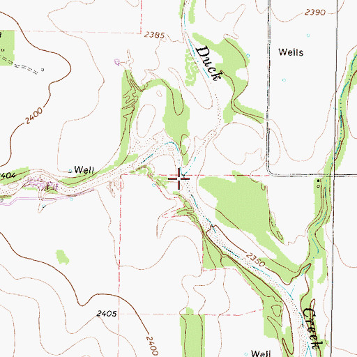 Topographic Map of Cottonwood Creek, TX