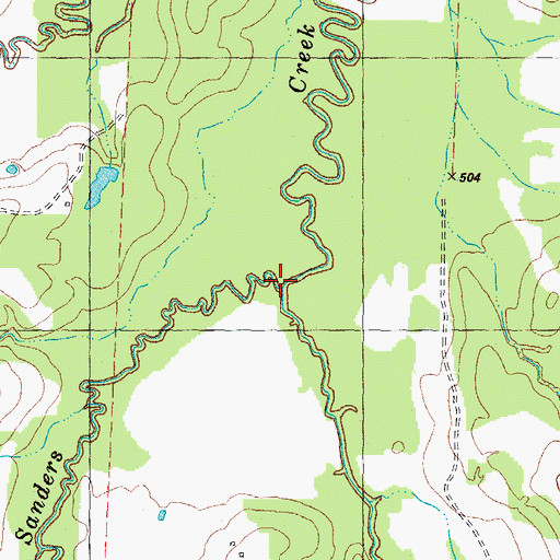 Topographic Map of Cottonwood Creek, TX
